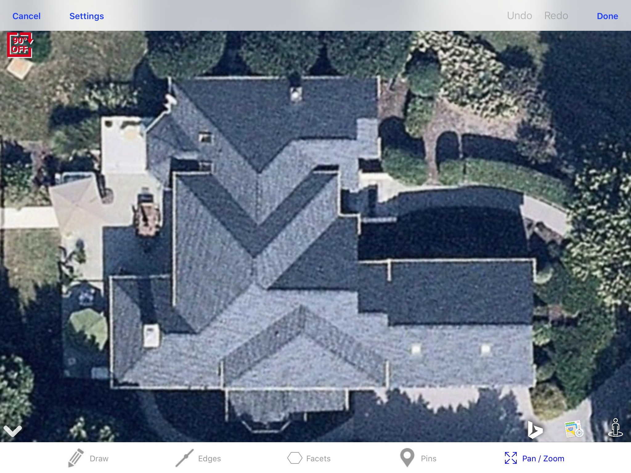 This is an aerial view of the home. 