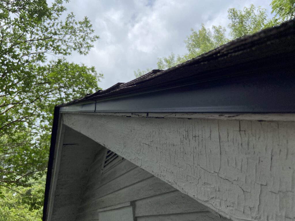 this is a picture of brand new drip edge that litespeed construction installed on a roof replacement in knoxville tn
