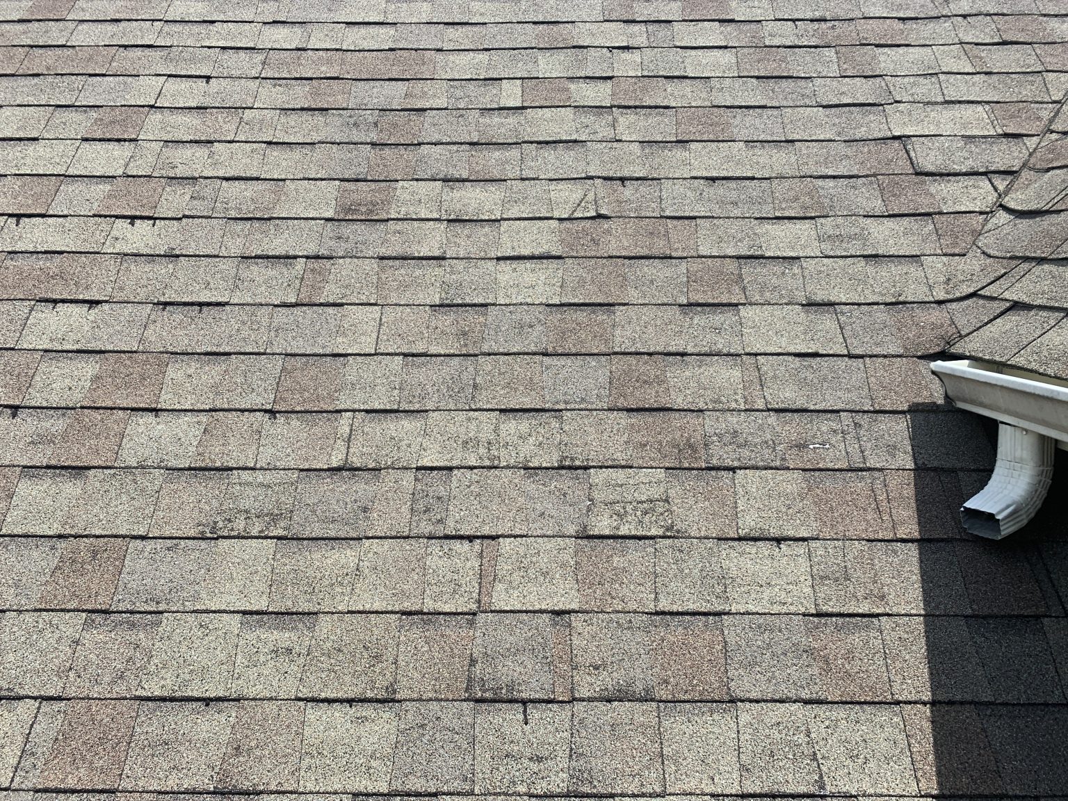 Hail damage on architectural dimensional shingles