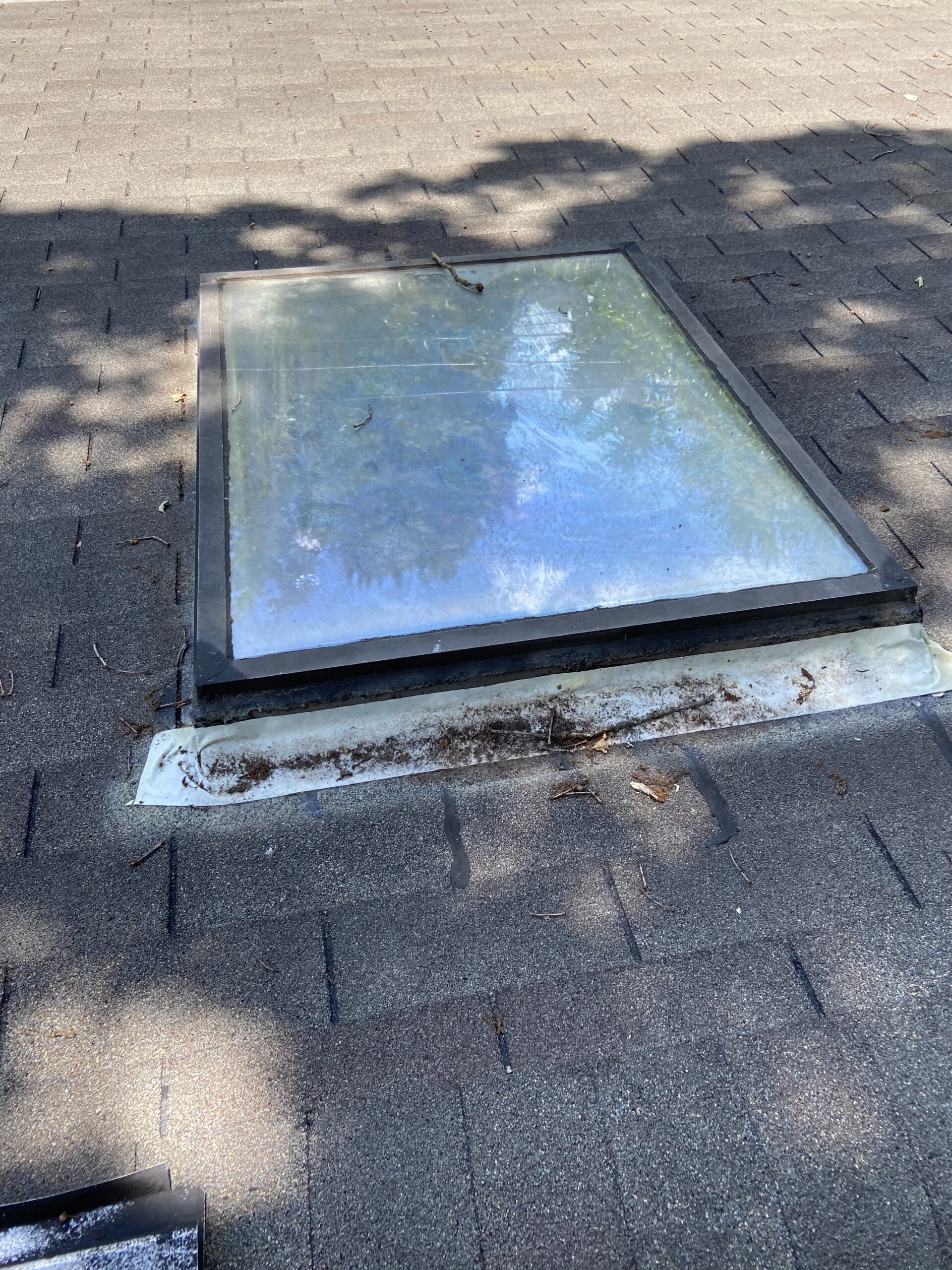 This is a before picture of the skylight when it is leaking