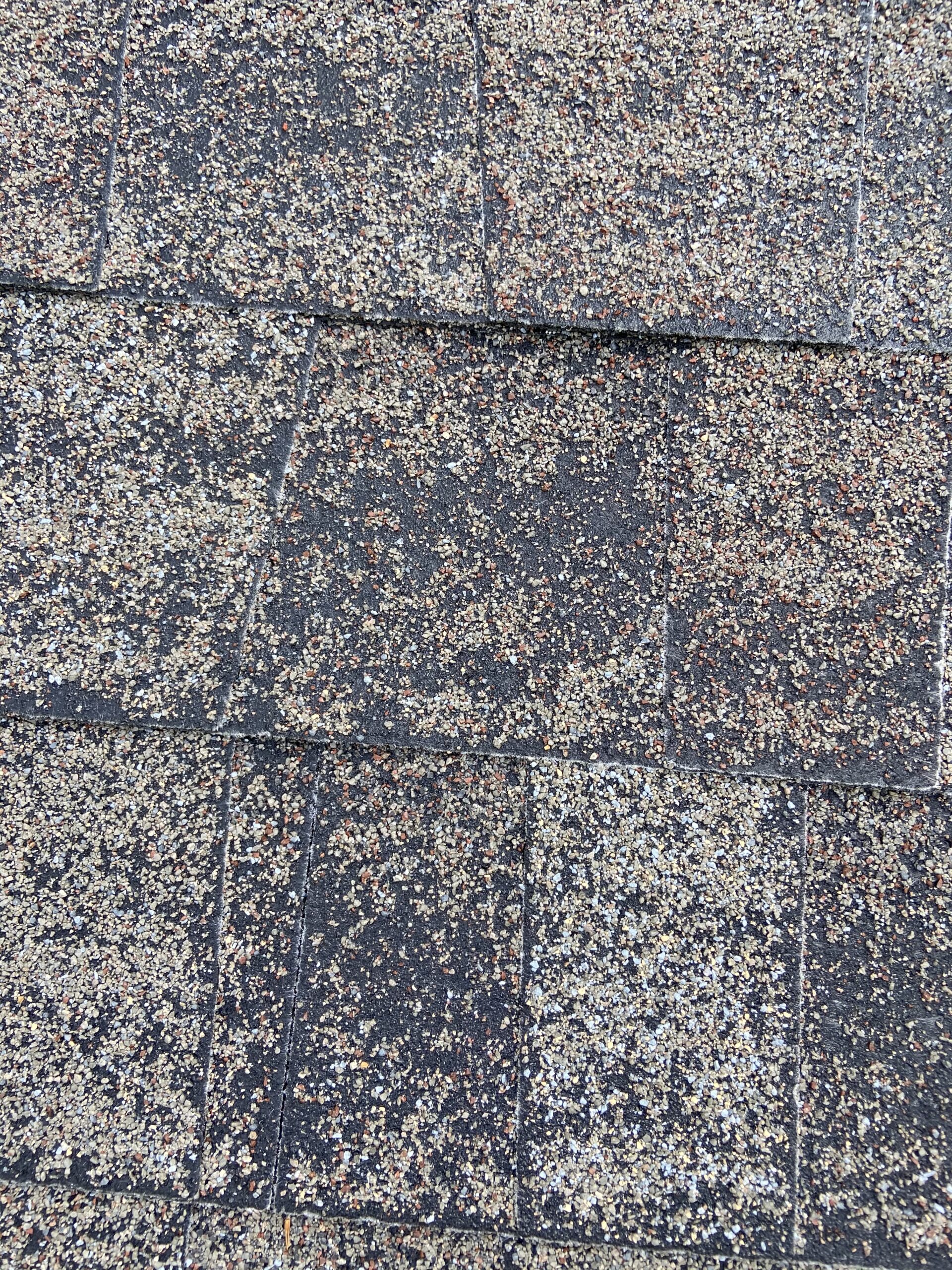 Worn out roofing shingles