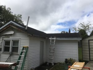 This is a picture of an old roof that needs gutters