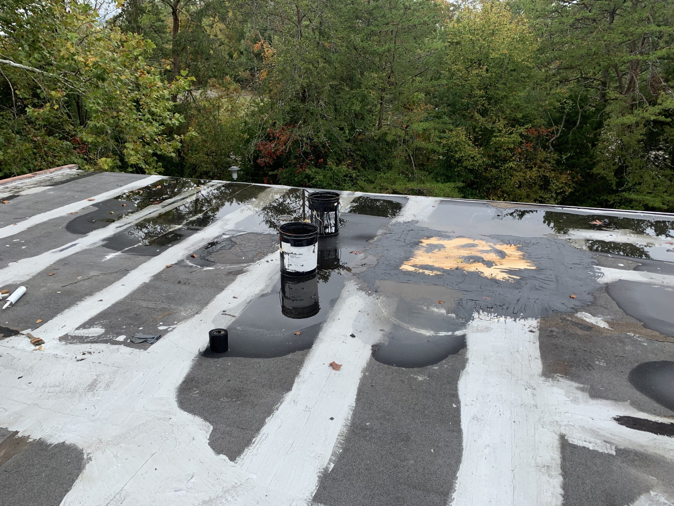 Flat roof ponding water