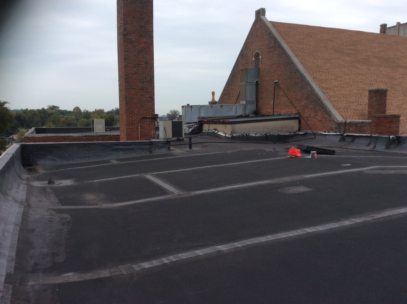 This is a view of a black EPDM roof.