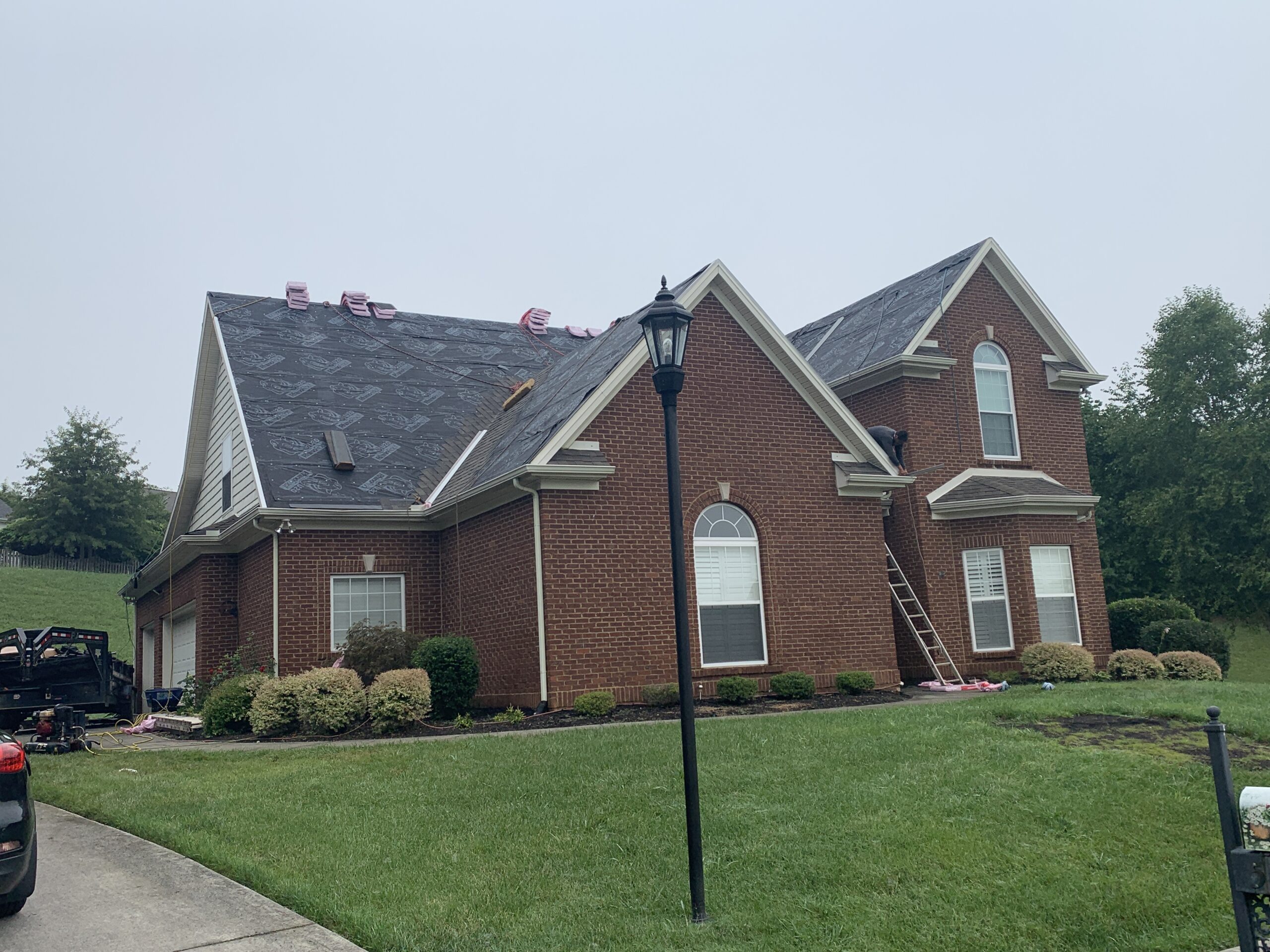 Insurance job with Owens Corning Oakridge shingles. I said and water shield in the valleys and drip edge are local code provisions