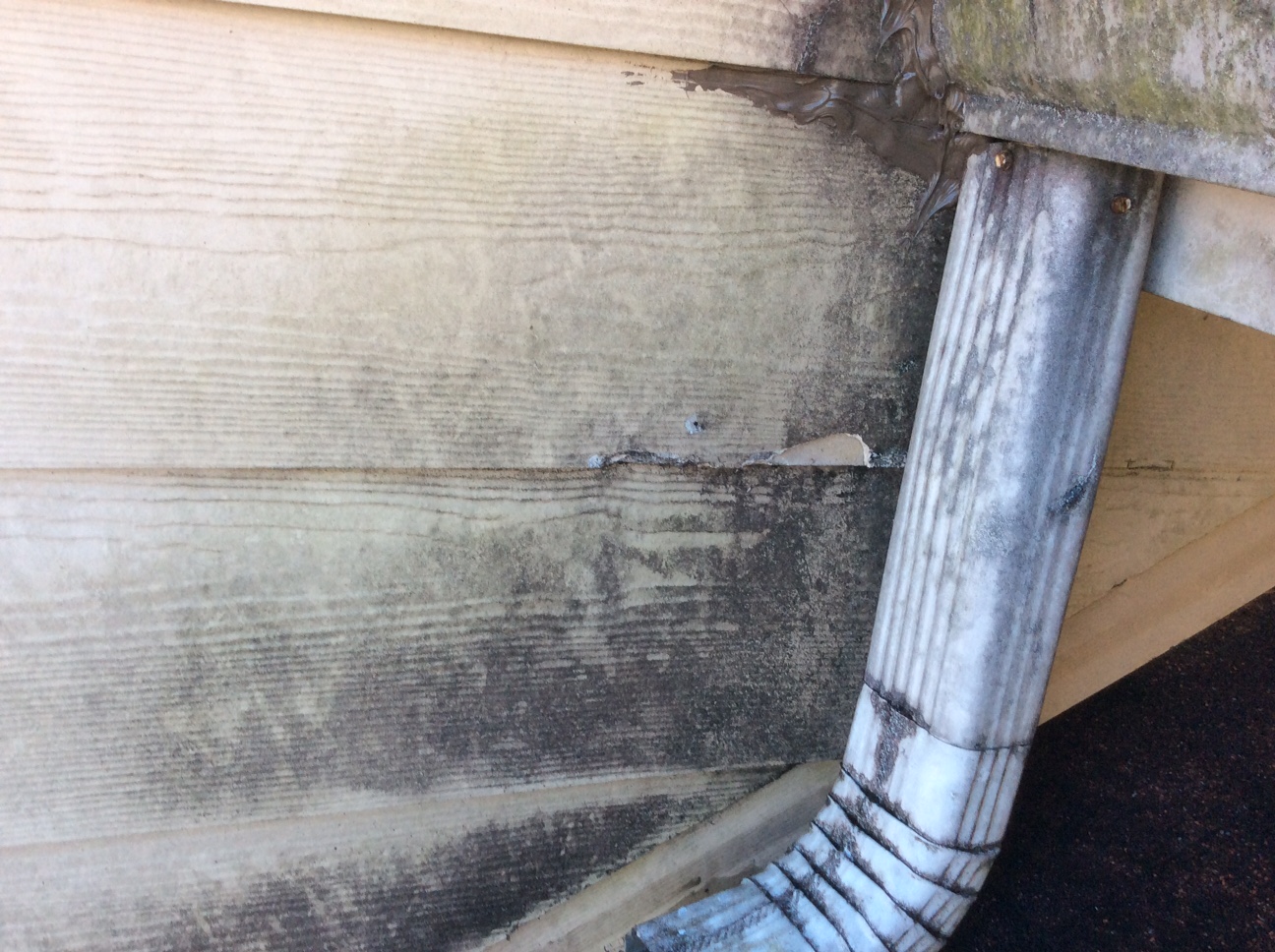 This is siding that will need to be replaced that has water damage