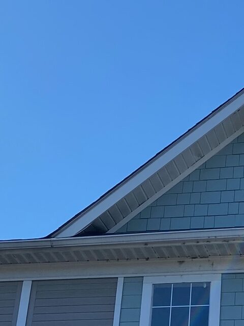 This is a view of soffit on an apartment complex building.