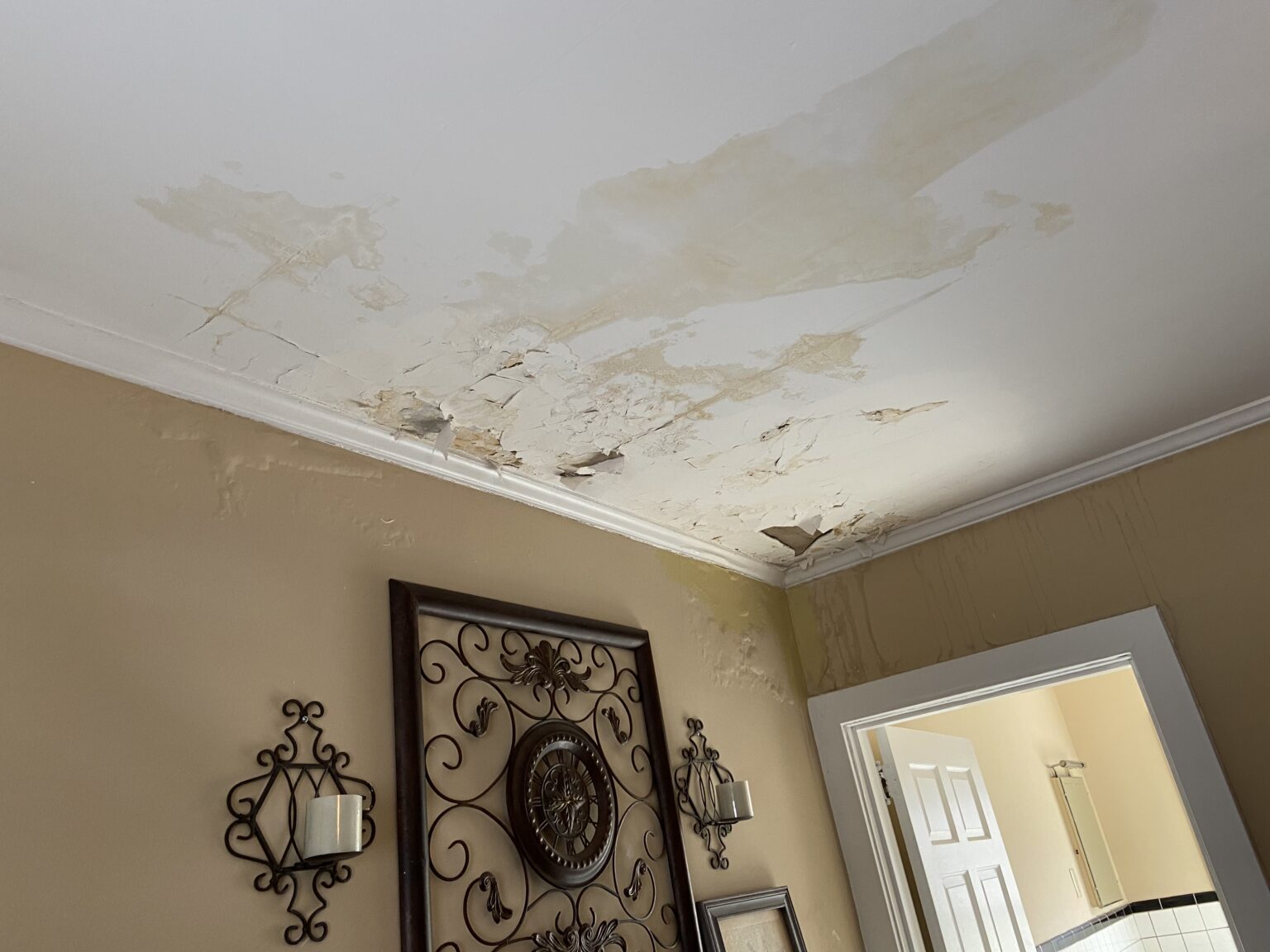 Roof leak at apartment complex