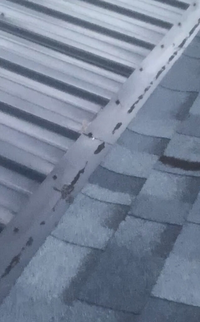 Flat metal roof issues and then transition