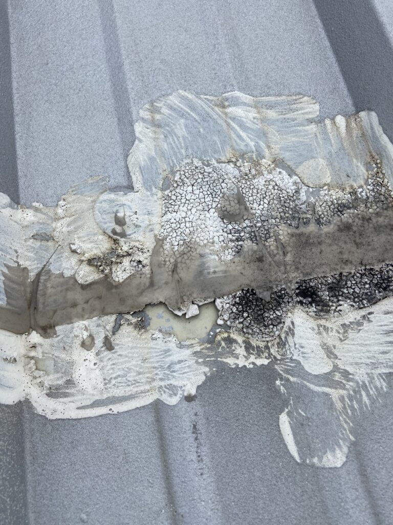 Coating on a metal roof That has numerous roof leaks