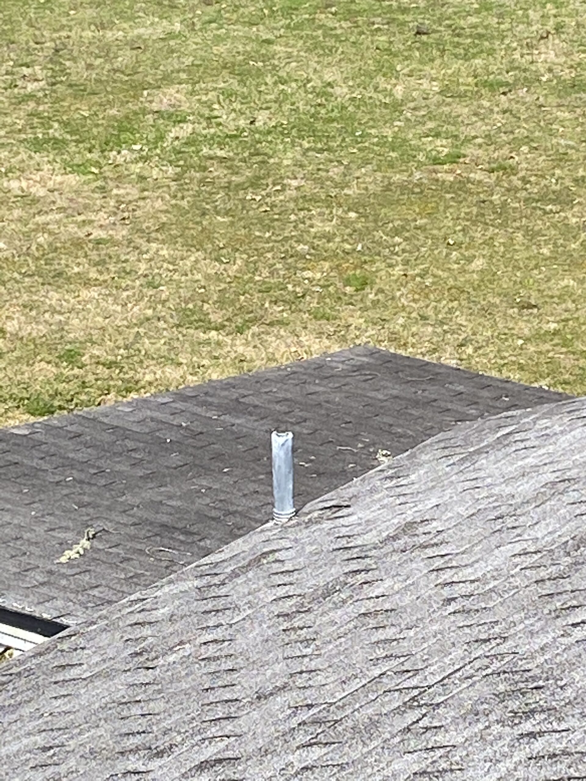 This is a picture of an old black three tab roof.