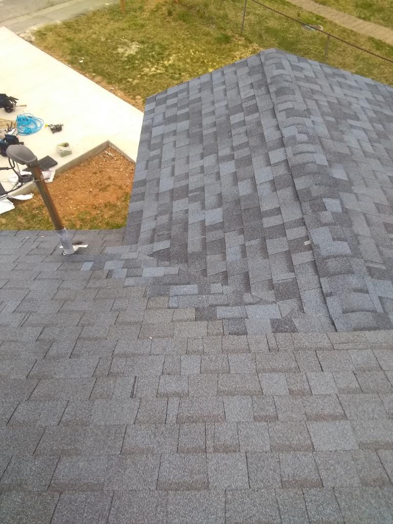 Owens Corning duration harbor blue shingles matching to existing shingles on the roof