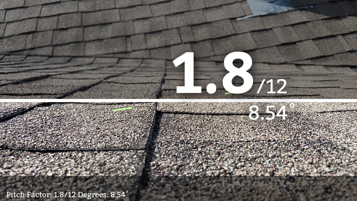 This is a picture showing low slope of a roof