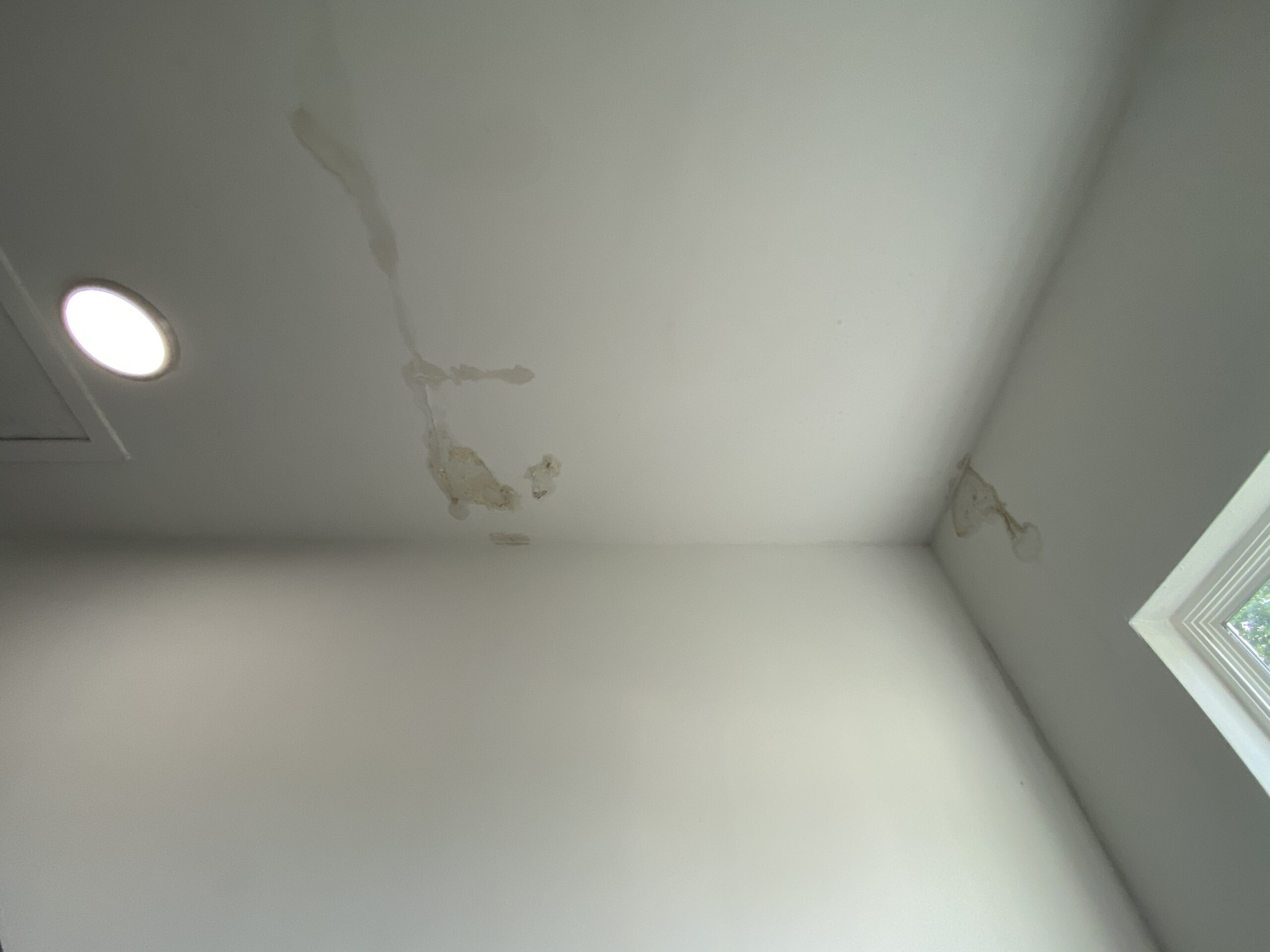 This is a picture of a stain on a ceiling from a roof leak