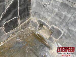 Commercial roof with standing water