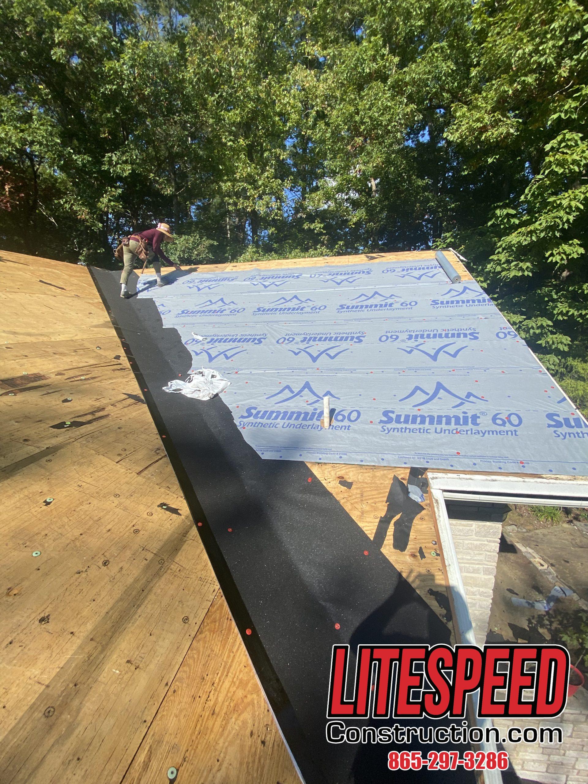 This is a picture of ice and water shield and synthetic underlayment on a roof