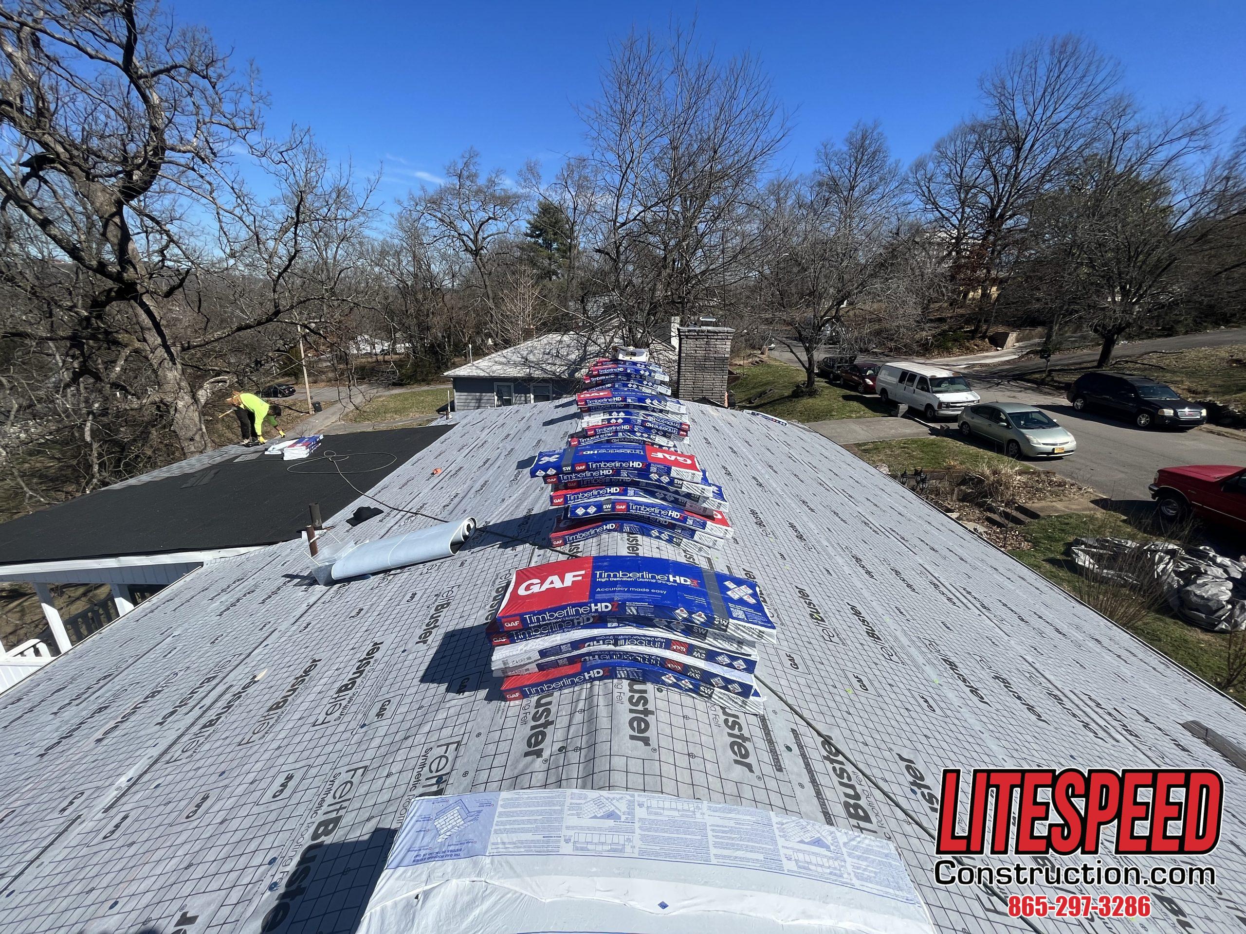 This is a picture of shingles ready to be laid on a rood