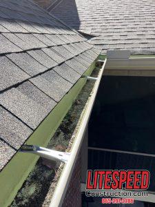 Photo showing gutters before gutter guard installation
