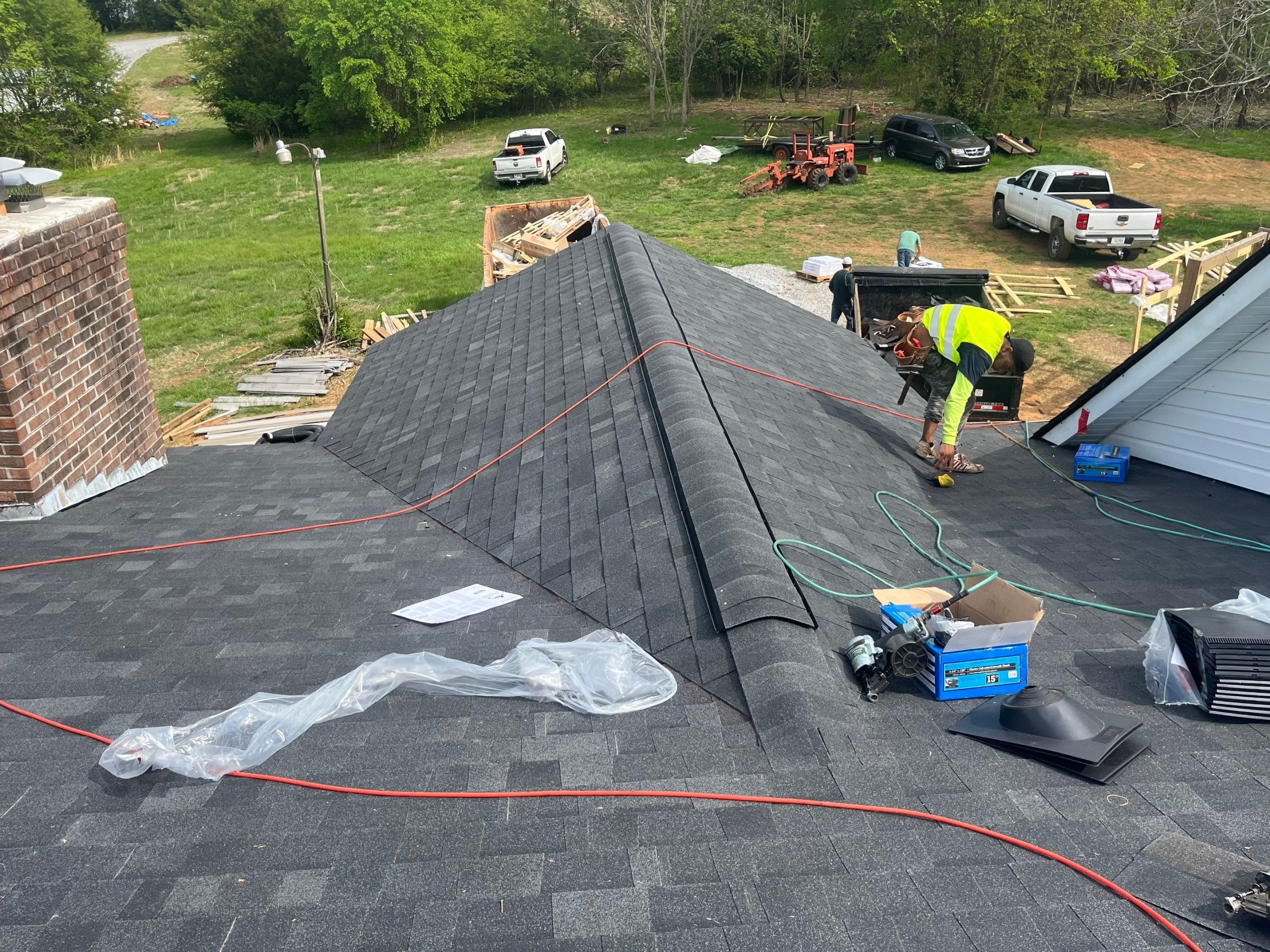 New roof installation using Owens Corning shingles in Onyx Black