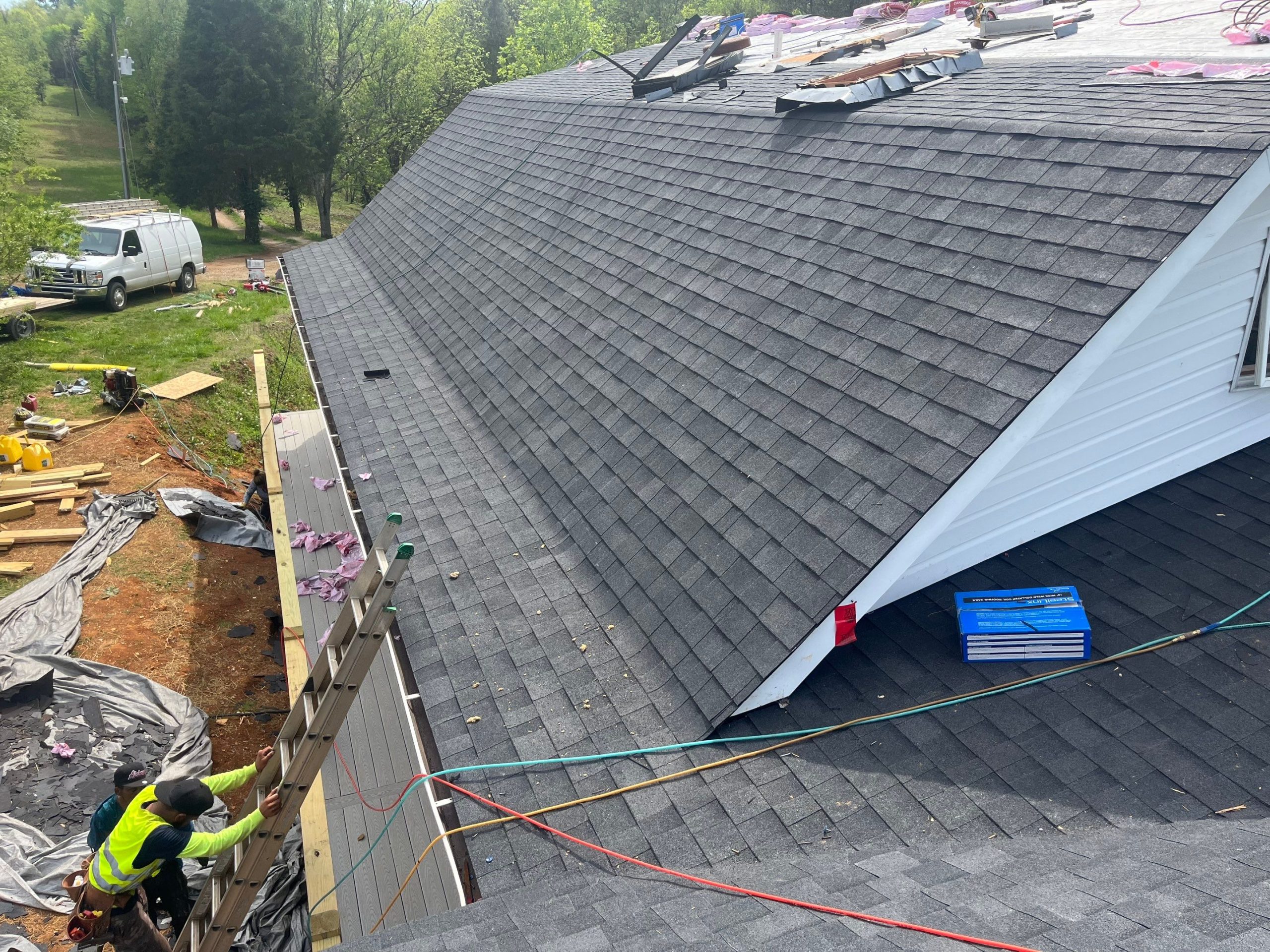 New roof installation using Owens Corning shingles in Onyx Black
