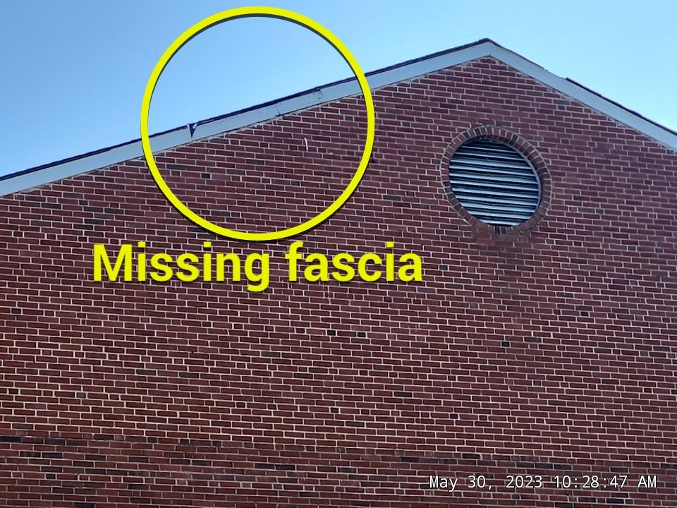 Missing areas of fascia