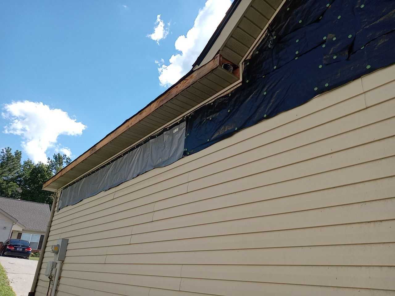 Missing siding and fascia