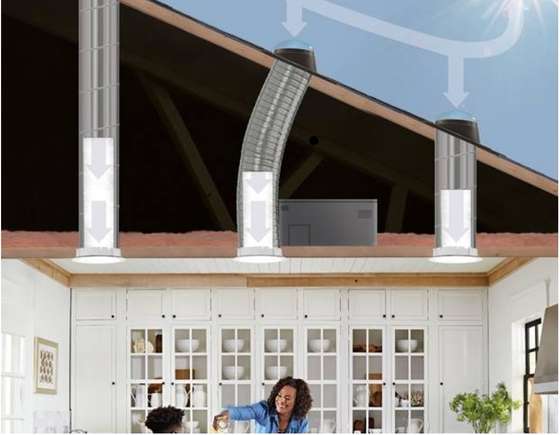 Image showing sun tunnels installed through ceiling into roof.