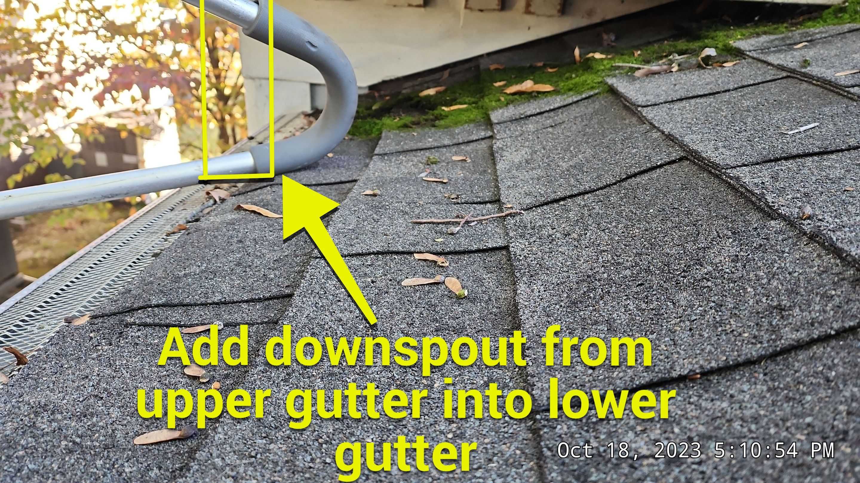 Add downspout