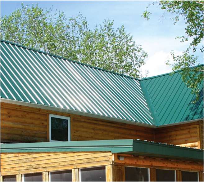 Photo of a home with classic ribbed metal roof.