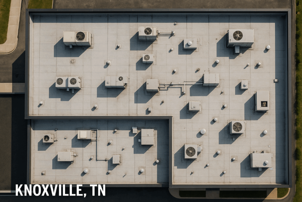 commercial roof lifespan, TPO roof replacement, EPDM commercial roof, Knoxville roof inspection, flat roof replacement, roof repair vs replacement, energy-efficient commercial roof, roofing contractors Knoxville, best commercial roofing material, metal roof for commercial building, flat roof costs, commercial roof replacement cost, commercial roof leaks, Tennessee roofing company, commercial roofing Knoxville TN