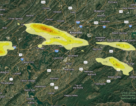 storm damage tracker, knoxville tn roof damage radar,