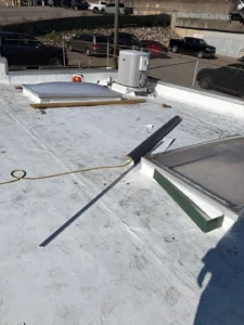 commercial roof leak repair Knoxville, EPDM membrane roof repair, TPO roof over EPDM, flat roof skylight repair Knoxville, commercial skylight leak repair, commercial scupper drain repair, wet insulation commercial roof, ISO insulation board replacement, commercial roof core samples, membrane roof cracks repair, commercial roof water intrusion, low slope roofing Knoxville TN