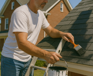 can roofing shingles be painted, painting asphalt shingles, painting roof shingles cost, roof coating vs painting, paint for roof shingles, best paint for asphalt shingles, can I paint my roof, is it OK to paint shingles, pros and cons of painting shingles, painted roof lifespan, roof maintenance Knoxville TN, roofing contractor Knoxville, Litespeed Construction roofing, cool roof coating, reflective paint for shingles