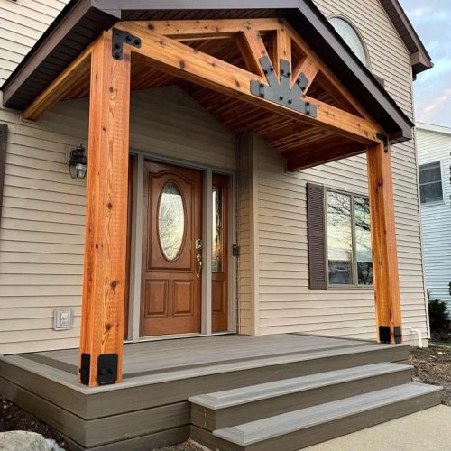 gable-porch-roof-upgraded gable porch roof, gable roof design, porch roof installation, gable roof extension, covered gable porch, gable patio roof, front porch gable roof, gable roof framing, gable porch roof construction, custom gable porch, gable roof support, residential gable porch