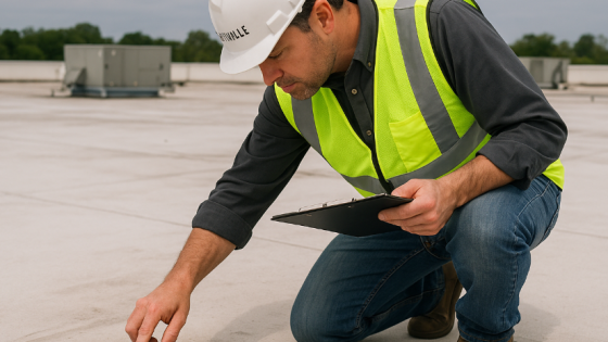 commercial roof drainage inspection, roof drain maintenance checklist, flat roof drainage inspection, commercial roof water pooling, commercial roof drain cleaning, roof drainage slope inspection, commercial building roof drains, roof scupper maintenance, roof gutter inspection, commercial roof maintenance tips, roof drainage compliance OSHA, flat roof drainage best practices, stormwater roof drainage inspection, roof drainage inspection Knoxville, roof drainage inspection cost