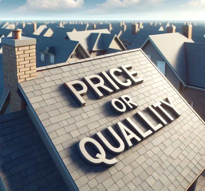 Roofing job cost vs quality, Roofing quality vs price, Best roofing materials Knoxville, Affordable roofing options Knoxville, High-quality roofing contractors, Cheap roofing risks, Roof replacement cost Knoxville, Durable roofing materials, Roofing contractor reviews Knoxville, Long-lasting roofing solutions